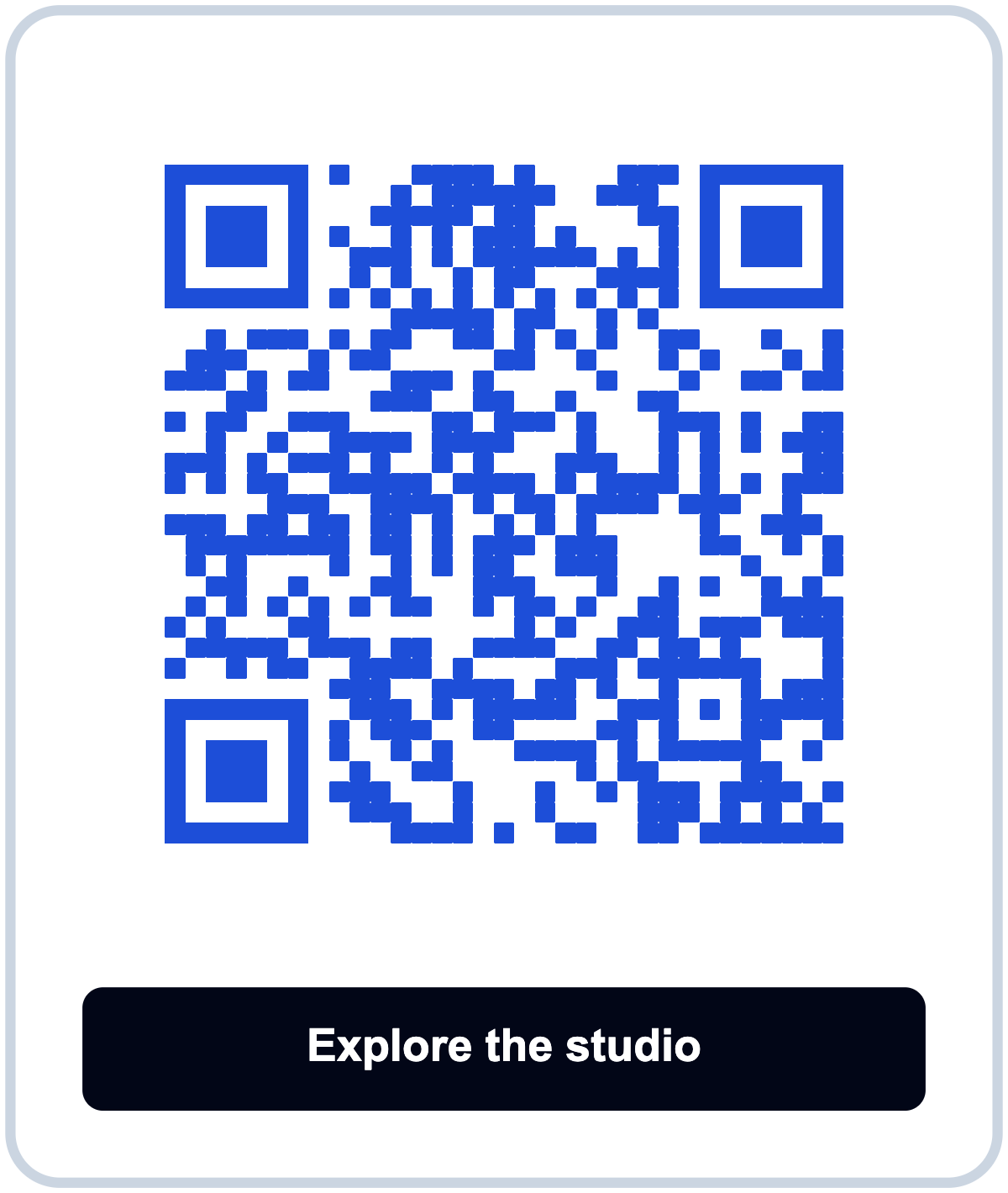Website sample QR code in the Blue Signal preset